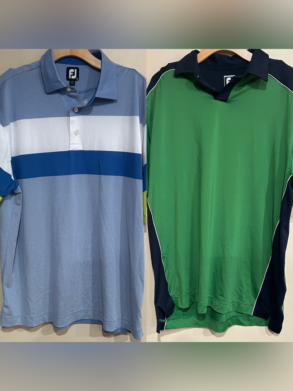 Lot of 2 Foot Joy Golf Polos Size XL Striped Colorblock Outdoors Shortsleeve
